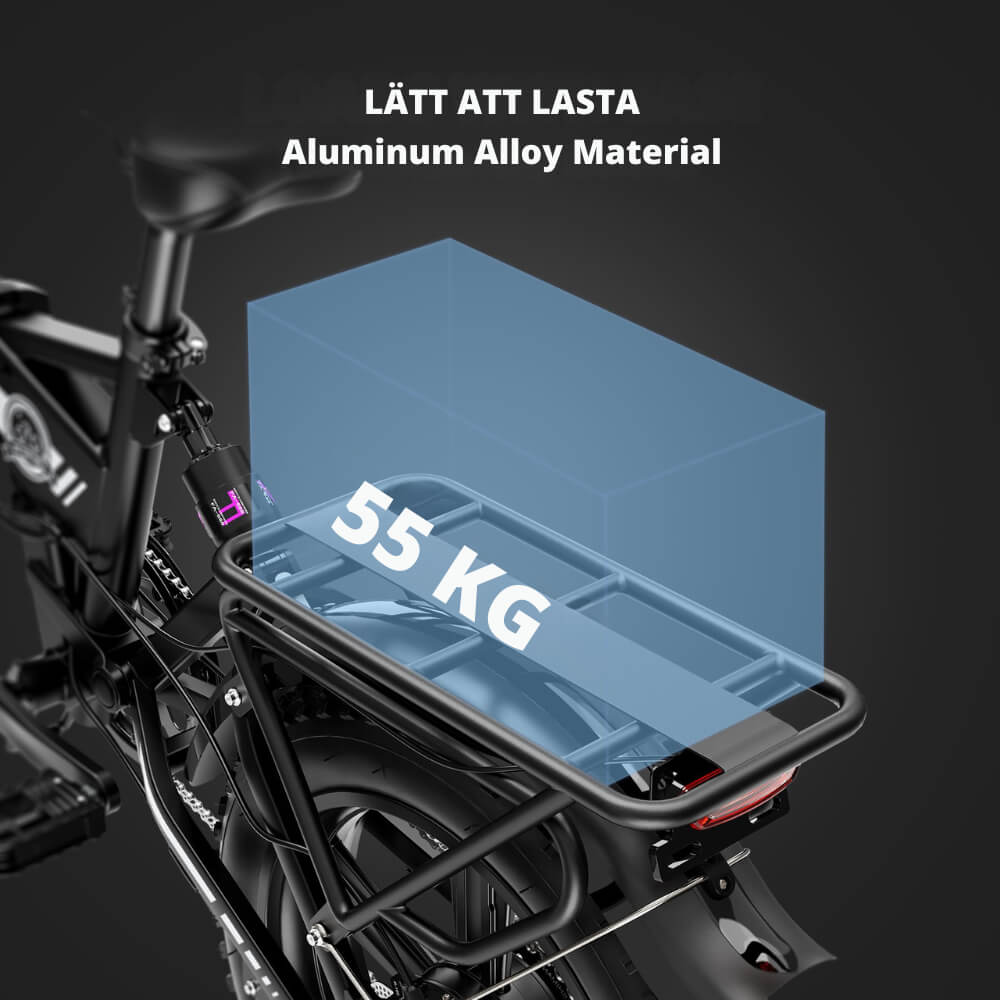 OOK-TEK Hopfällbar El-Cykel  250W 48V 15Ah | 20" Fatire  ElCykel 25km/h 80km Räckvidd Scootly