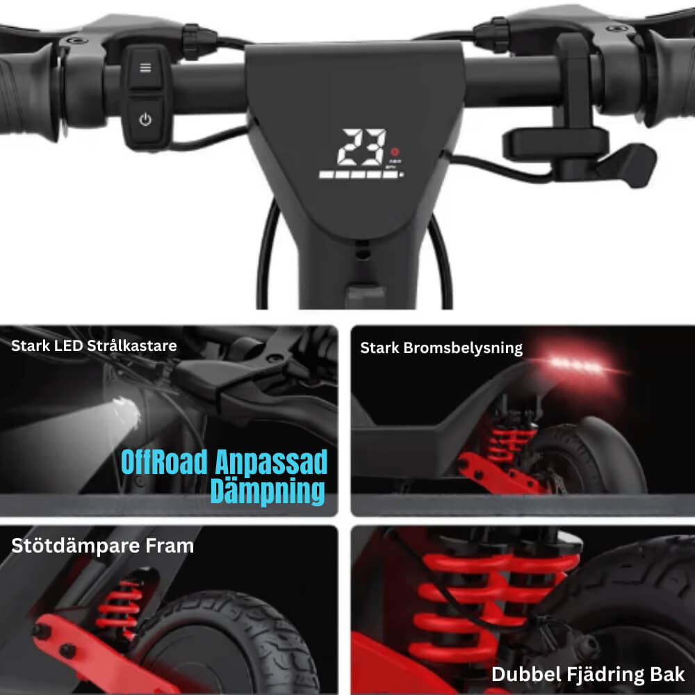 Kixin X10 Offroad Elscooter 48V 17.2 Ah 1000W Scootly