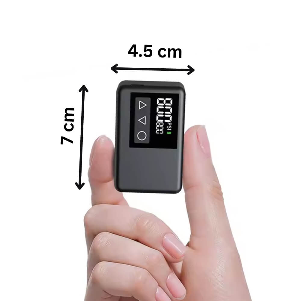 Batteri Däckpump Upptill 8 Bars tryck – bärbar 5V Tryckmätare, Lyse & auto-stop Scootly