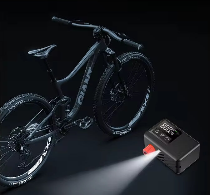 Elektrisk Batteri Däckpump Upptill 8 Bars tryck – bärbar 5V med tryckmätare & auto-stop Scootly