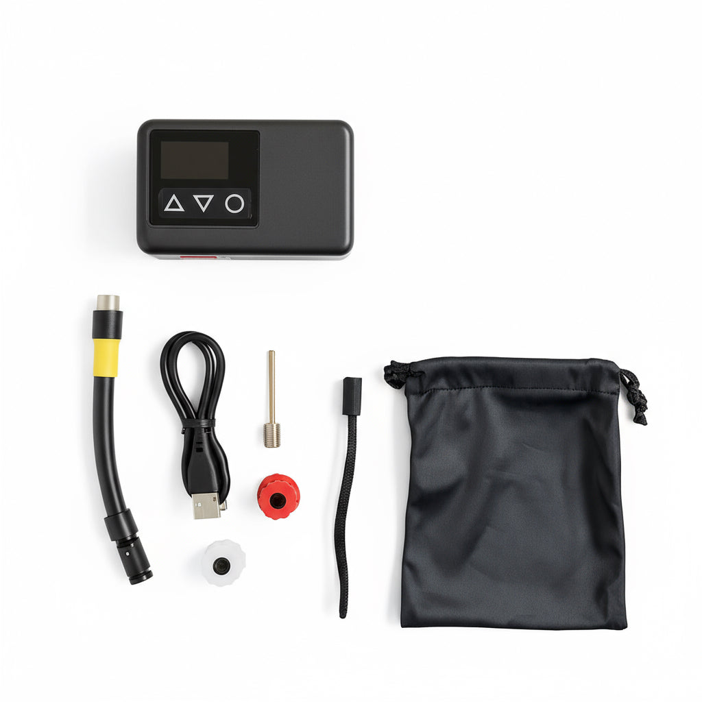 Batteri Däckpump Upptill 8 Bars tryck – bärbar 5V Tryckmätare, Lyse & auto-stop Scootly