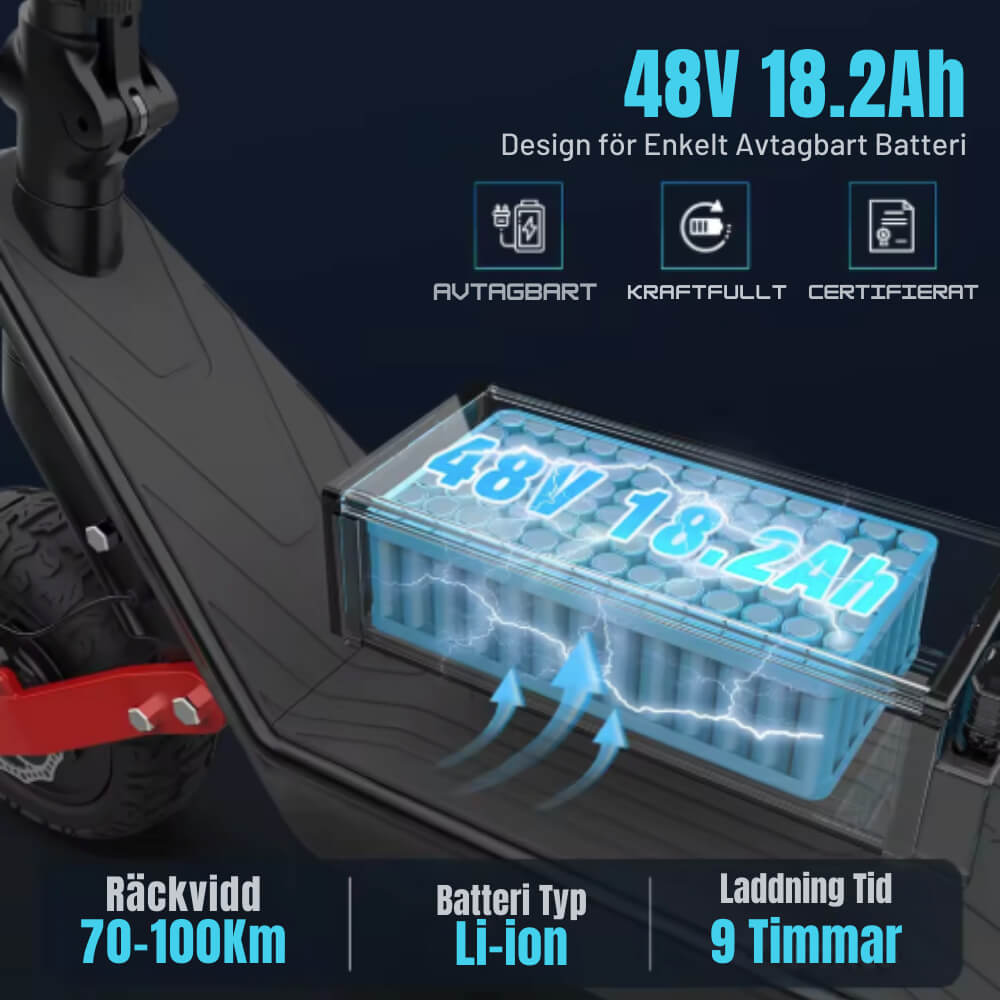 Kixin X10 Offroad Elscooter 48V 17.2 Ah 1000W Scootly