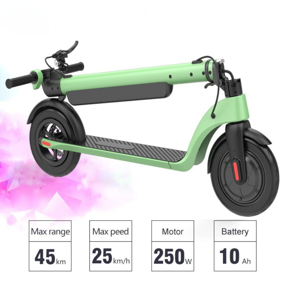 Elscooter 10” med avtagbart 10Ah batteri – Vikbar stadsscooter Scootly