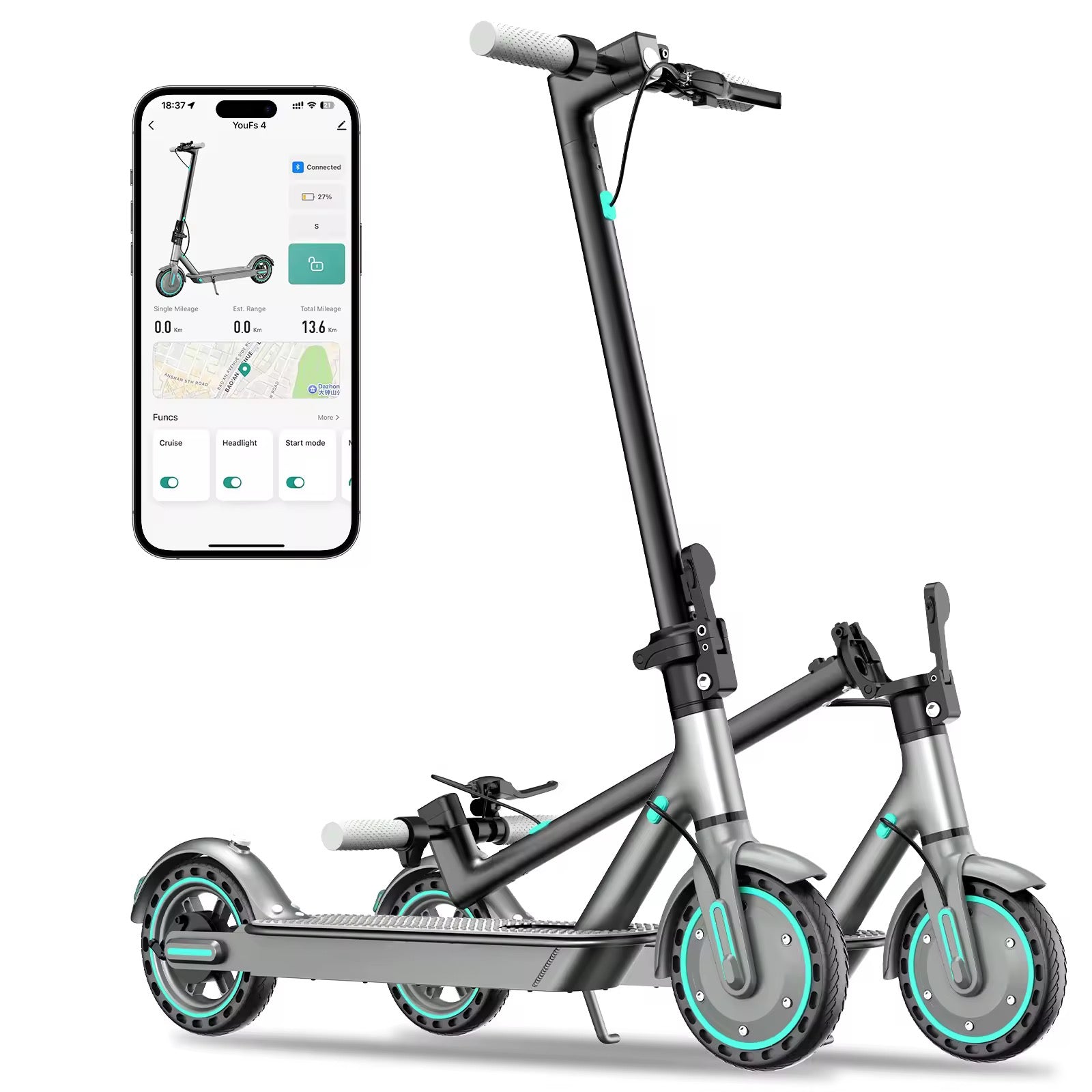 OOK-TEK El-Scooter V8 Elsparkcykel 25km/h mest prisvärd 2025 Scootly