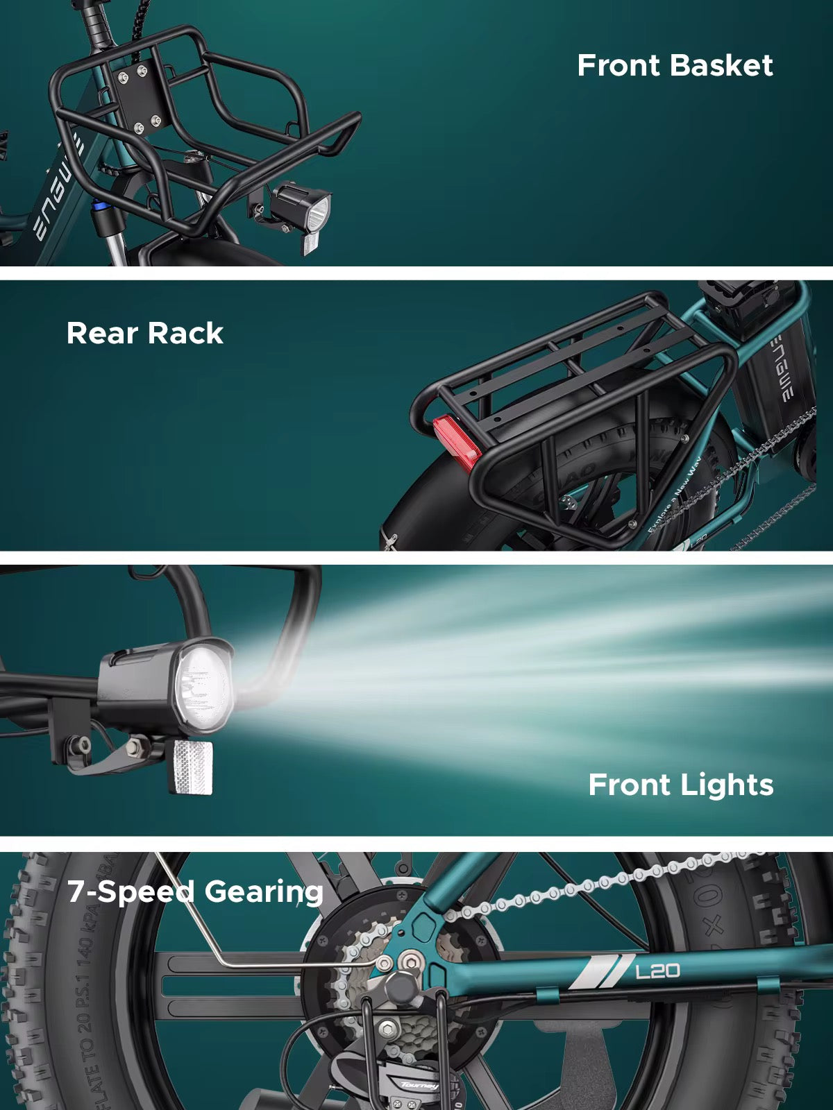 ENGWE L20 (EU) Elcykel 250W – 48V 13Ah, 75Nm, upp till 126 km räckvidd Scootly