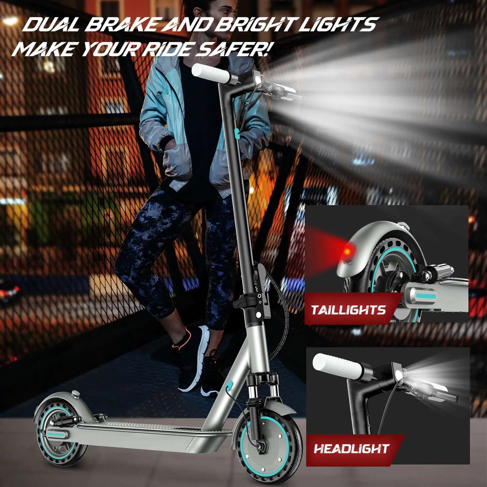 OOK-TEK D8 Max 2026 | 350W 25km/h – Dämpare fram / bak, 8.5” Punkteringsfria Däck OOK-TEK