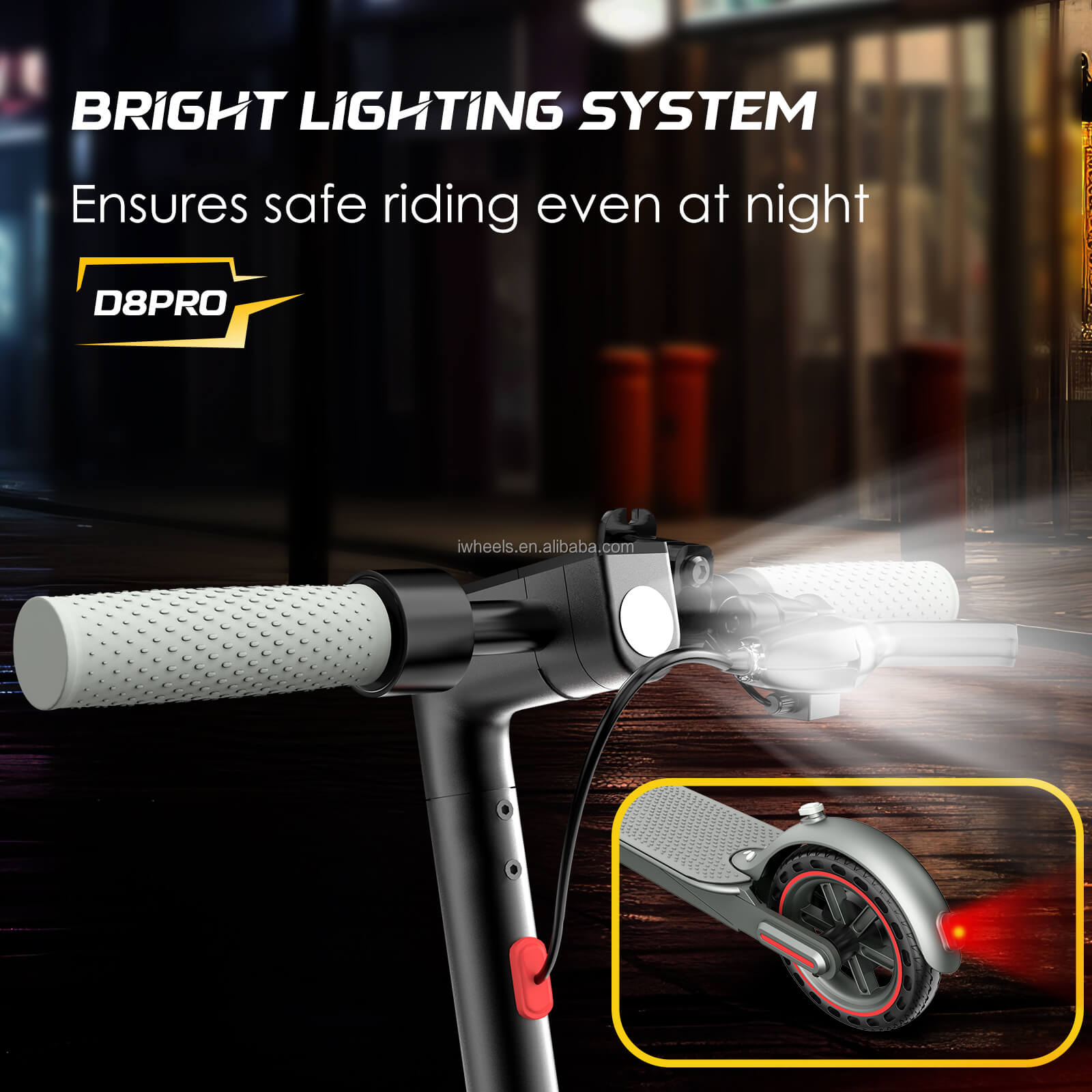 OOK-TEK D8 Pro – Kompakt elscooter 350W, 25 km/h, 30 km räckvidd Scootly