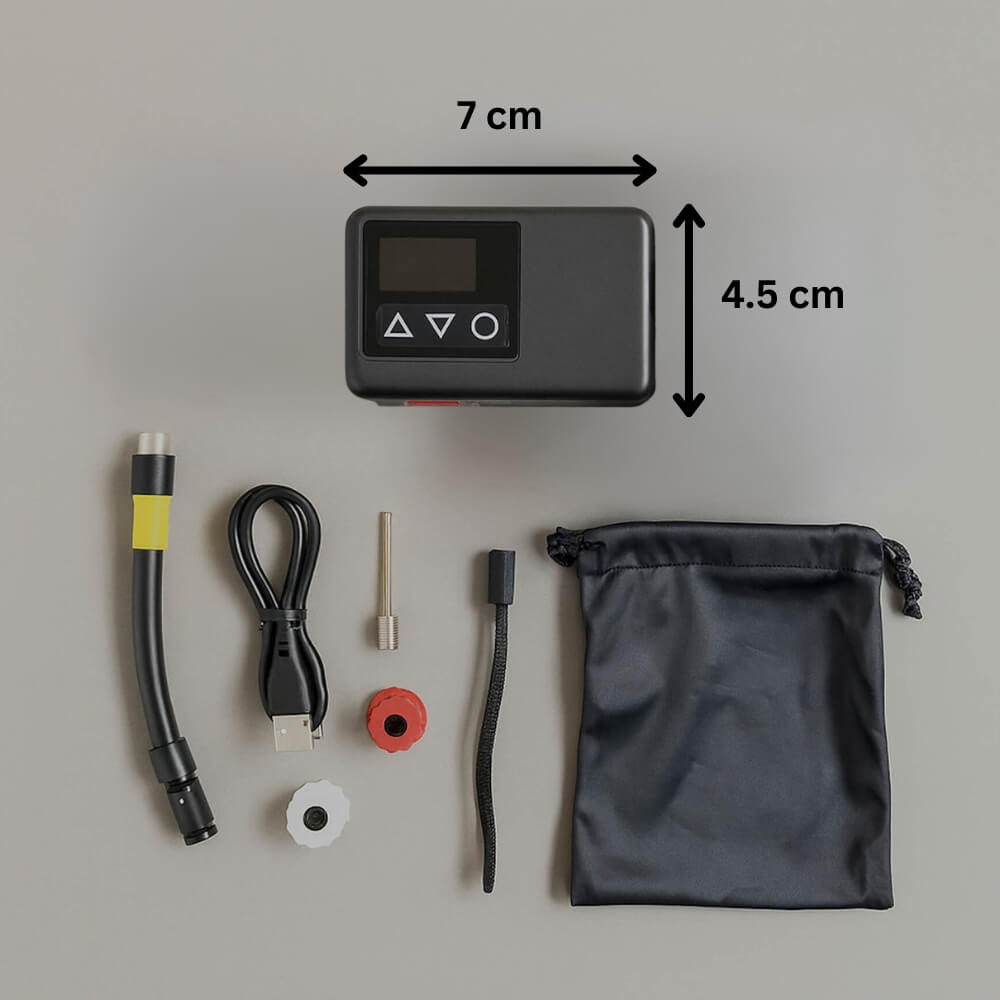 Batteri Däckpump Upptill 8 Bars tryck – bärbar 5V Tryckmätare, Lyse & auto-stop Scootly