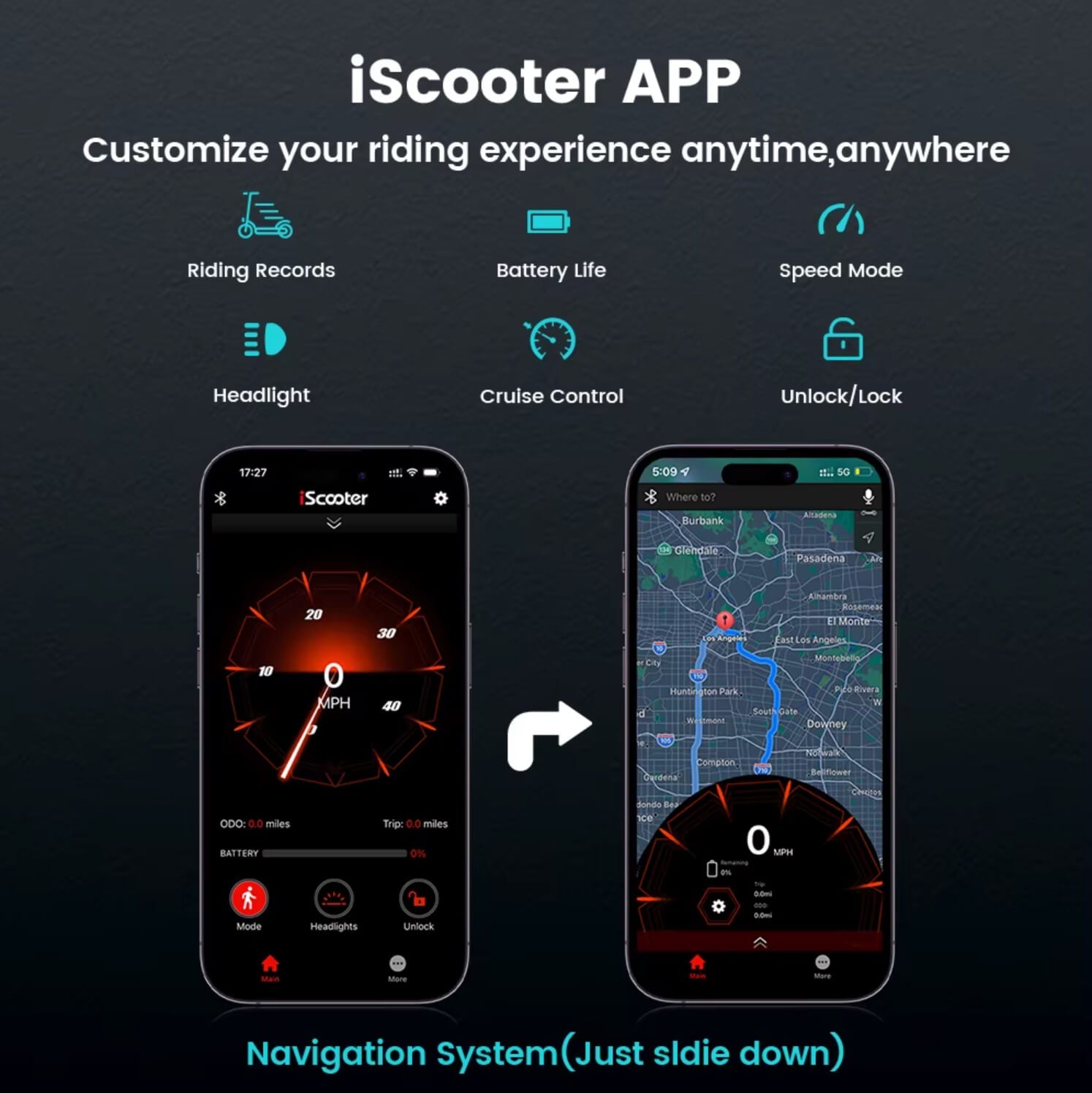 iScooter i10 Pro – Elscooter 800W, 60km räckvidd, 45km/h Scootly