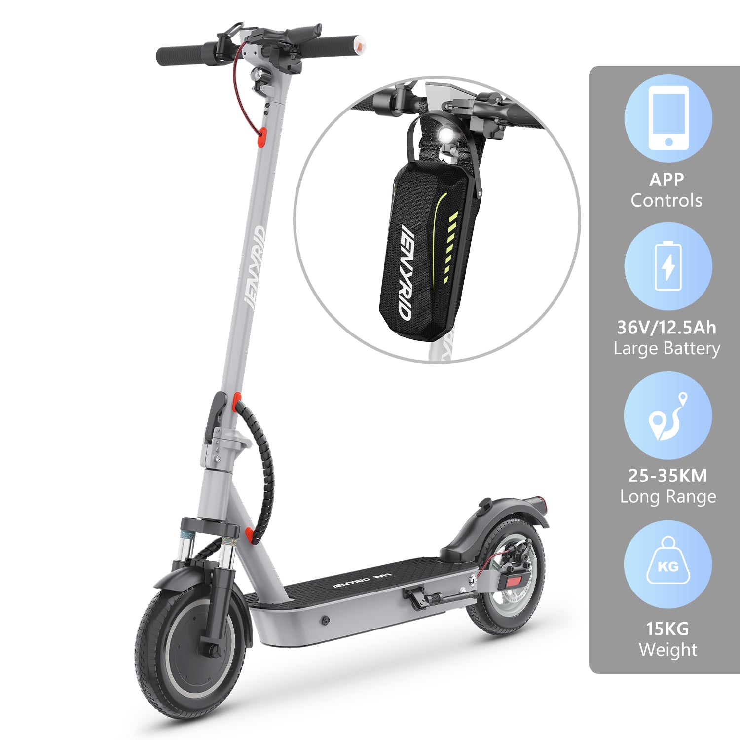 iENYRID M1 Elscooter med App – 10” Honeycomb, 36V 12,5Ah, 25 km/h (Vuxen) Scootly