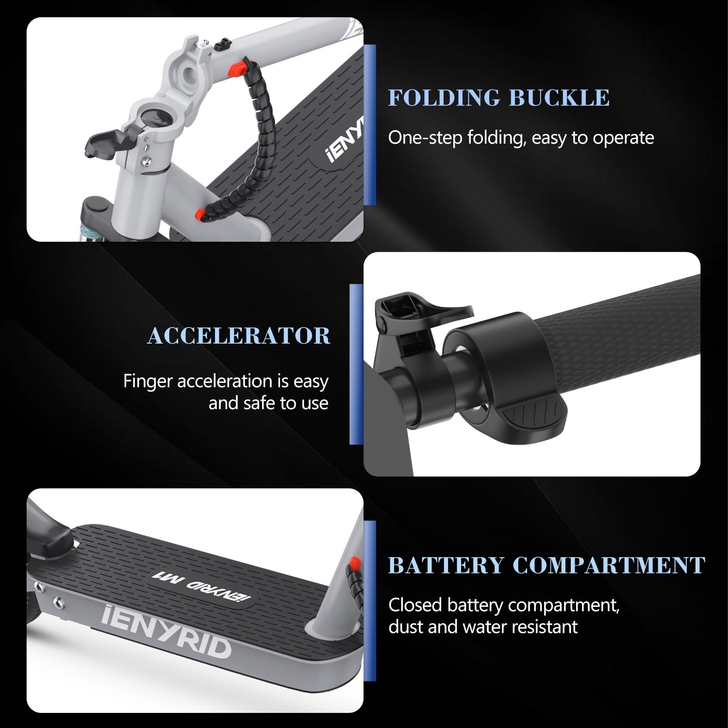 iENYRID M1 Elscooter med App – 10” Honeycomb, 36V 12,5Ah, 25 km/h (Vuxen) Scootly
