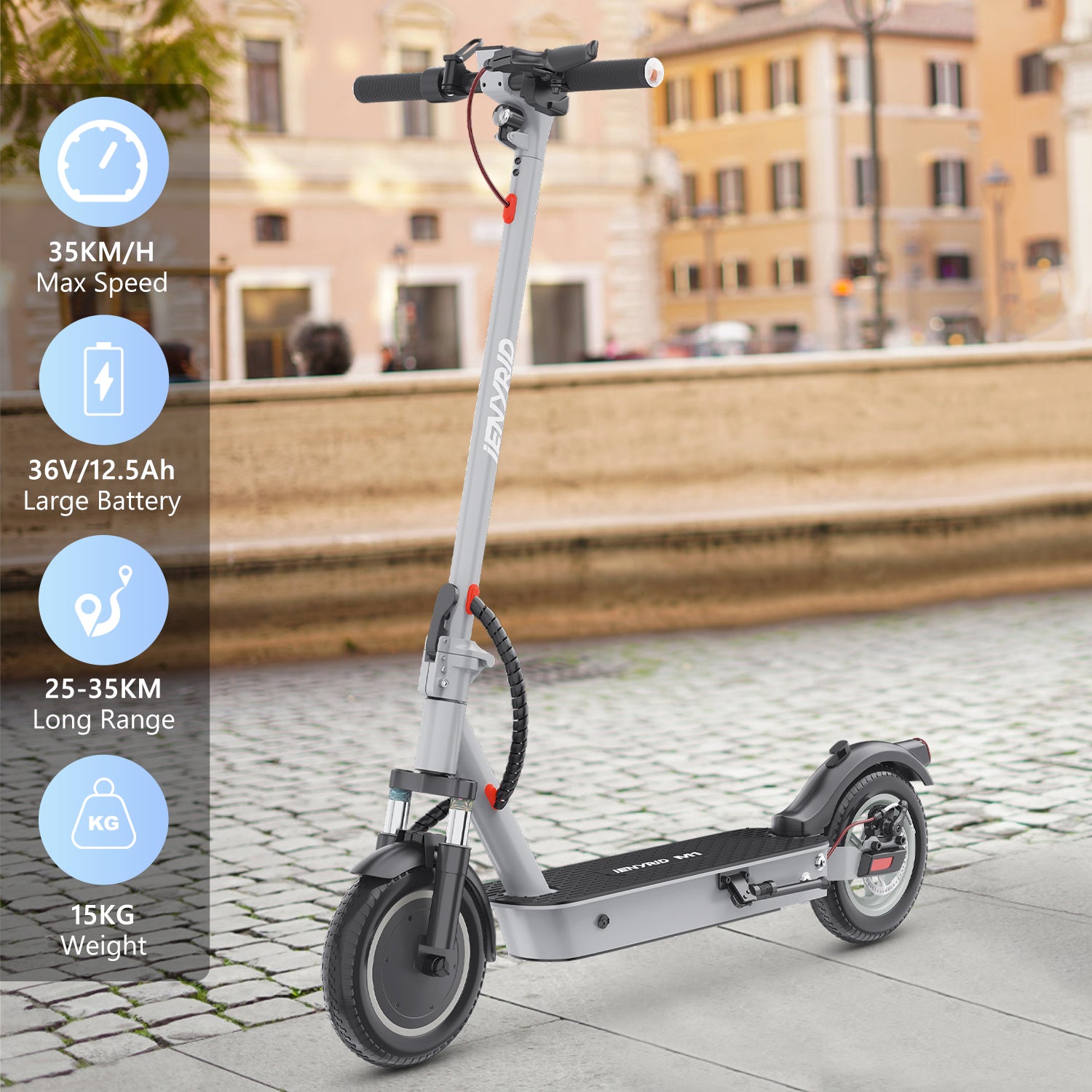 iENYRID M1 Elscooter med App – 10” Honeycomb, 36V 12,5Ah, 25 km/h (Vuxen) Scootly