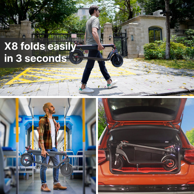 Elscooter 10” med avtagbart 10Ah batteri – Vikbar stadsscooter Scootly